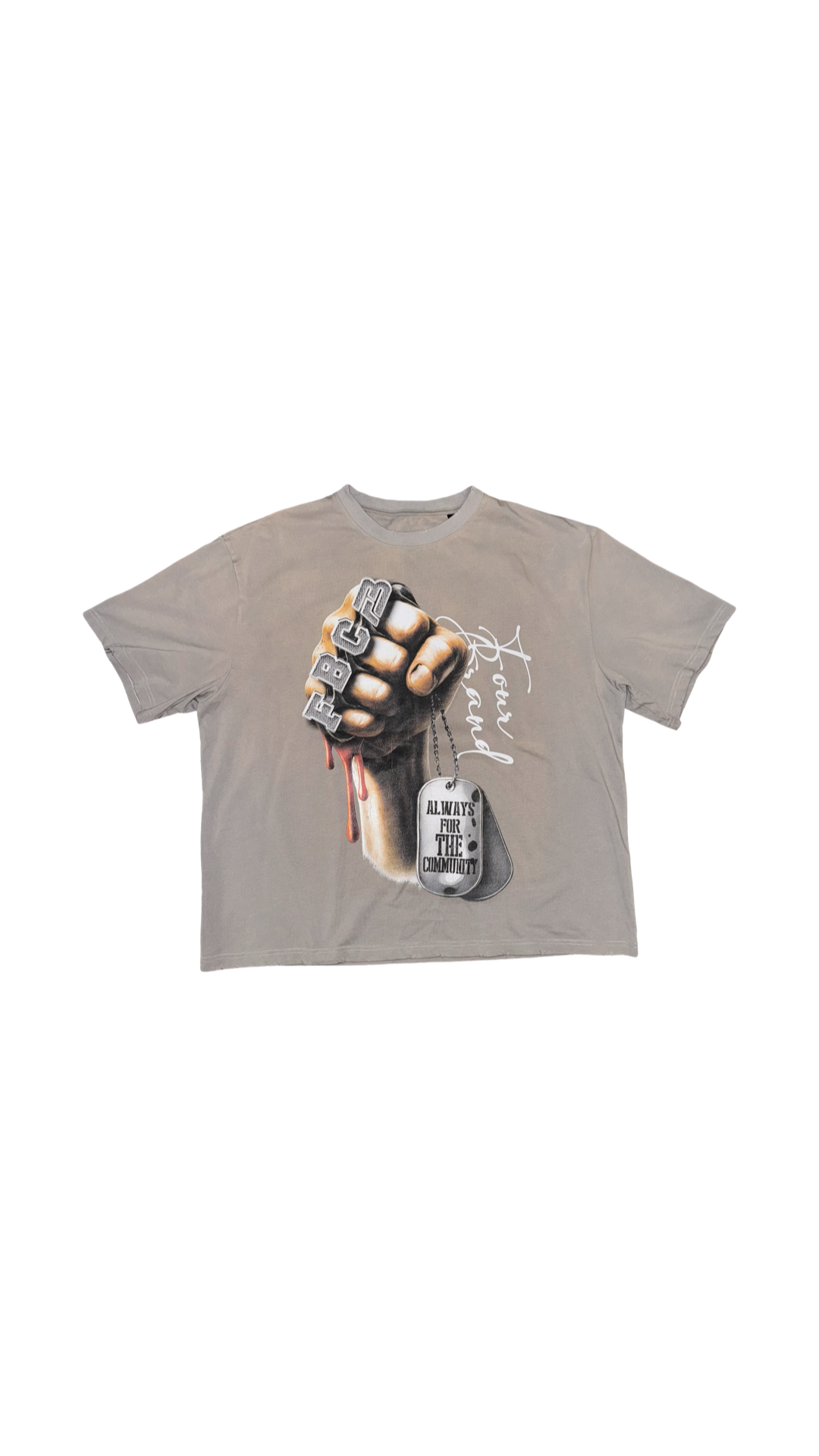 FBC DOG TAG TEE (STONE GREY)